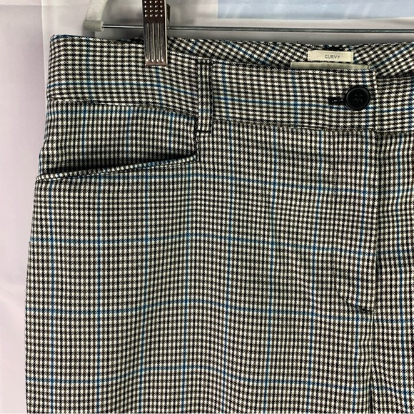 Talbots Black Blue Houndstooth Curvy Straight Leg Dress Pants - Picture 12 of 14